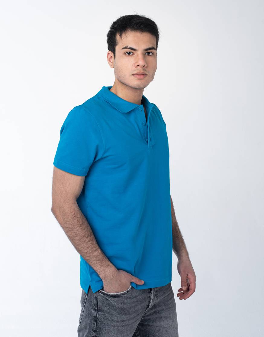 Бирюзовая рубашка ПОЛО мужская оптом